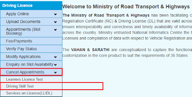 Driving Licence Test Appointment