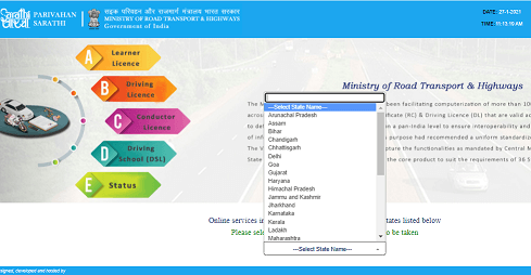 how to apply driving licence online in assam