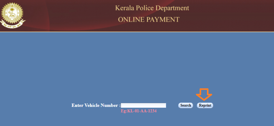 reprint e challan kerala