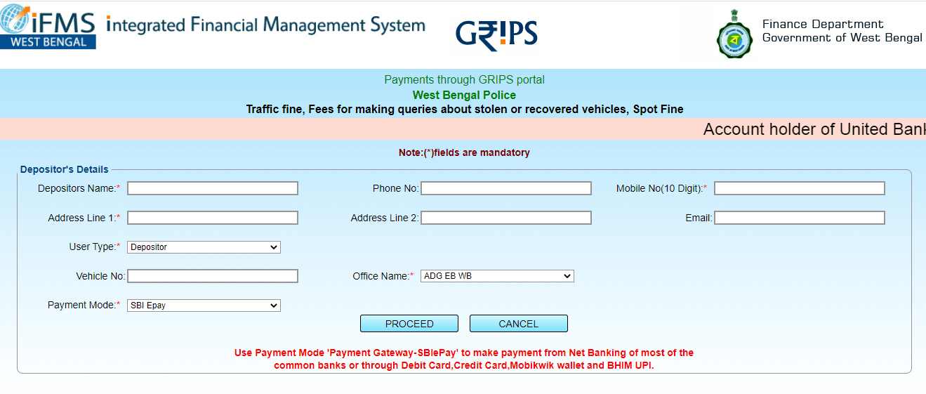 How to Pay E challan in West Bengal Grips Challan Onlineservicess