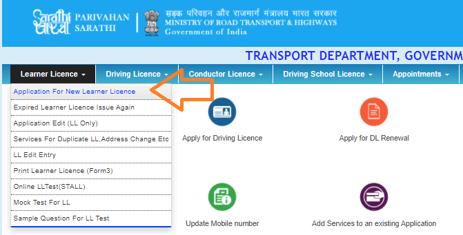 apply online driving licence assam