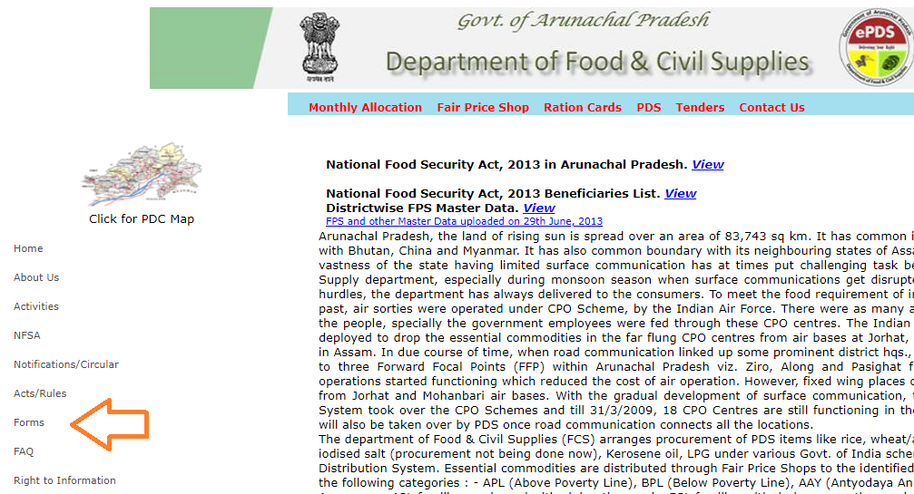 Ration card in arunachal pradesh