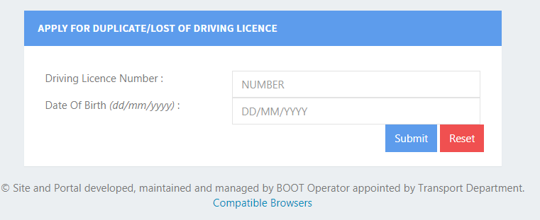 download driving licence mp