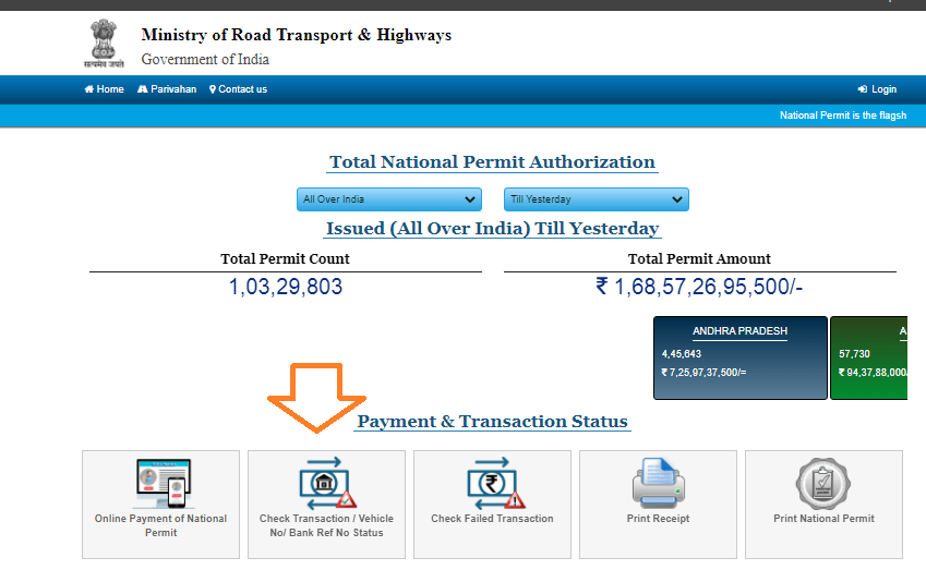 national permit payment status