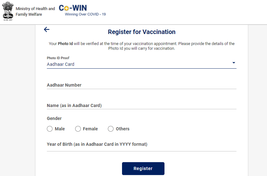 register for vaccination