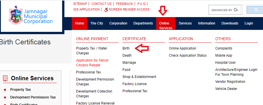 Download Birth and Death Certificate online in Jamnagar