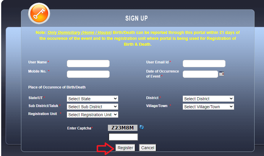 self birth registration in uttar pradesh 