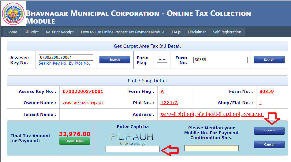 Pay Property Tax online in Bhavnagar