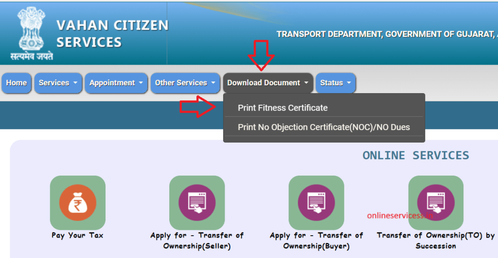 Vehicle Fitness Certificate Download pdf (Print) | Duplicate Fitness Certificate of Vehicle
