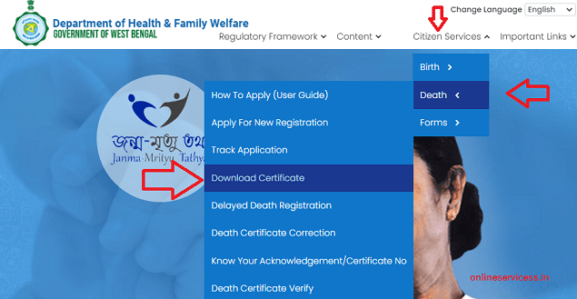 download death certificate in west bengal