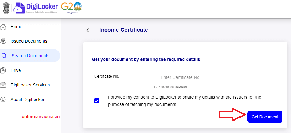 download income certificate