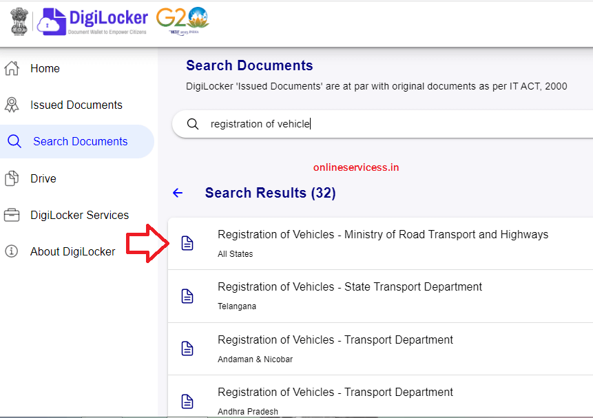 digilocker rc book