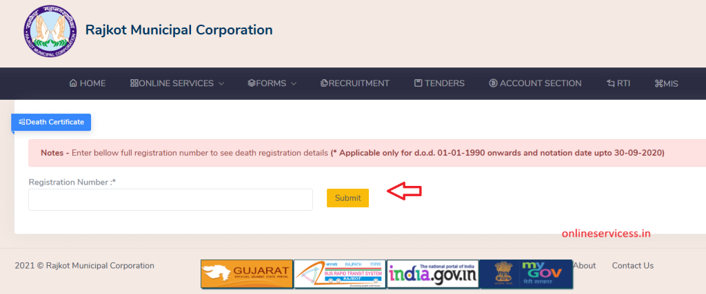download death certificate rajkot