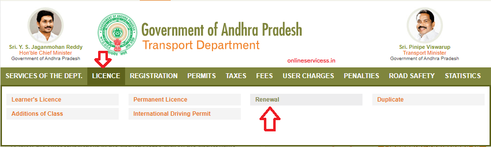 renewal driving licence andhra pradesh