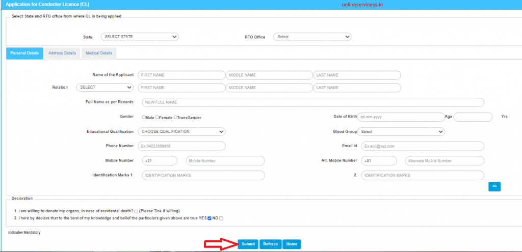 form fill for conductor licence 