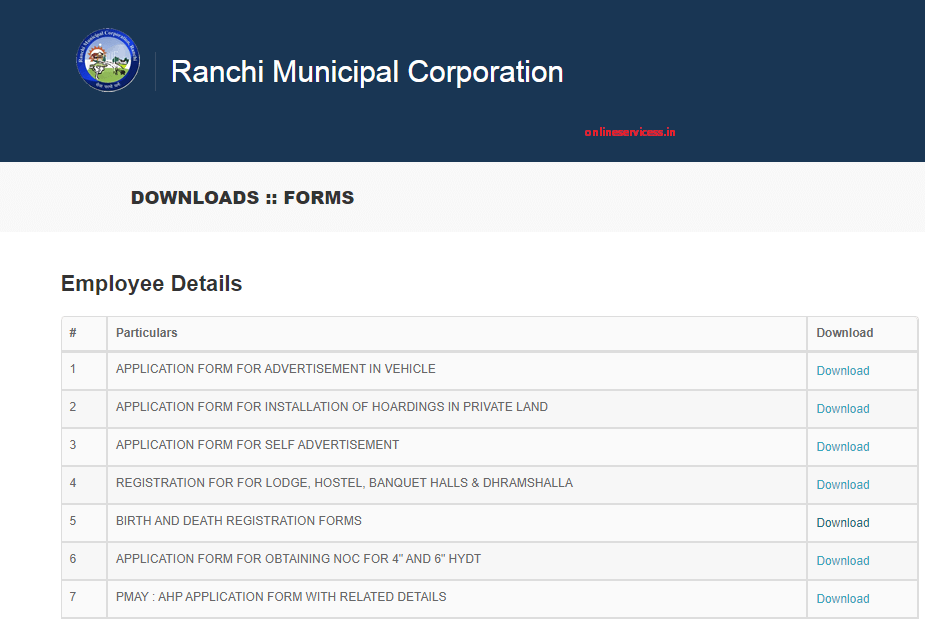 download birth certificate form ranchi