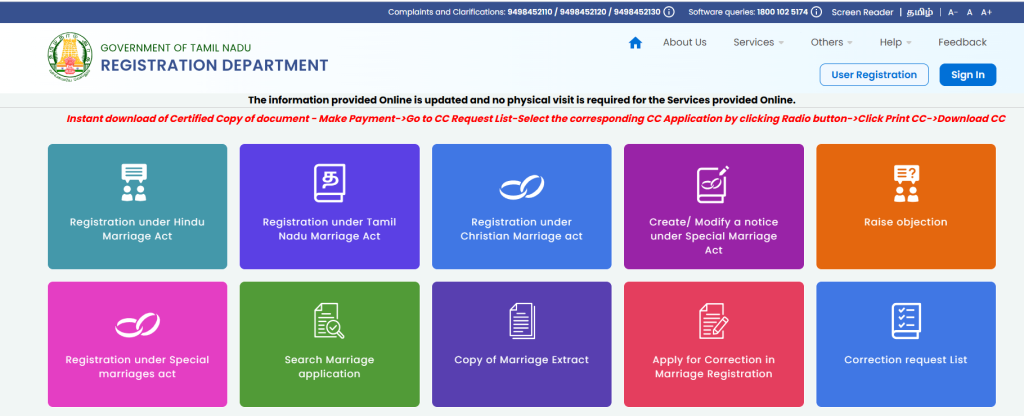marriage registration Tamil Nadu