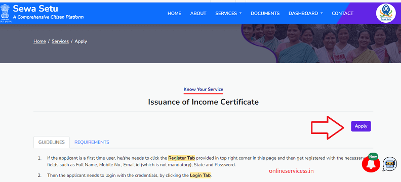 apply income certificate assam