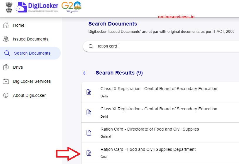 download ration card goa