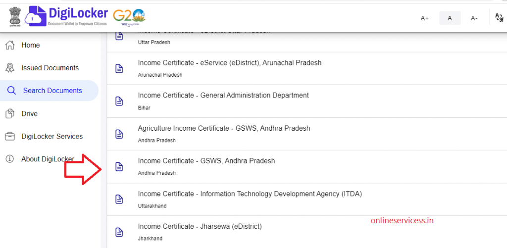 download income certificate in Andhra Pradesh