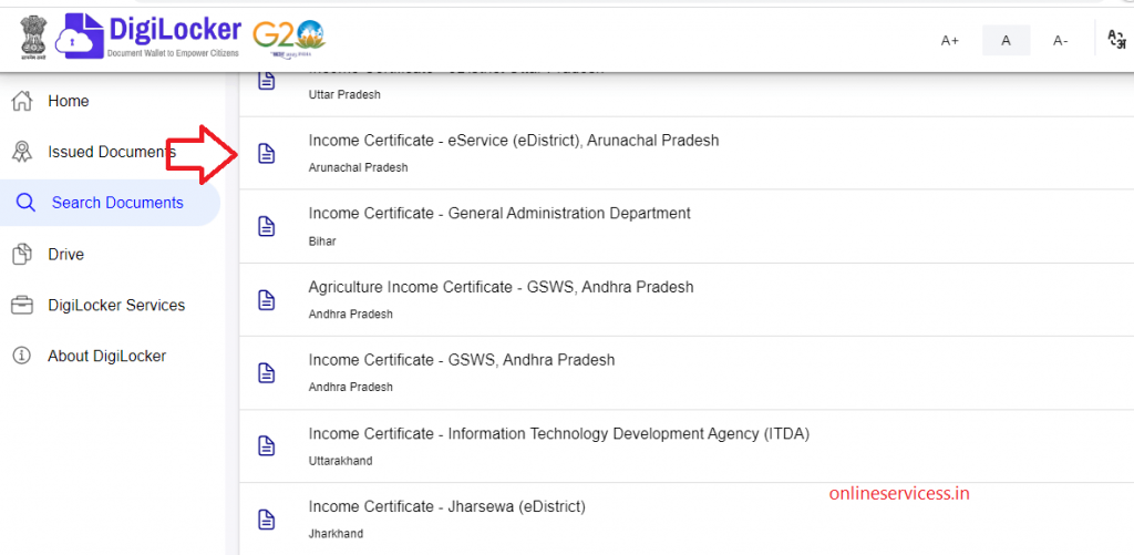 download income certificate in Arunachal Pradesh