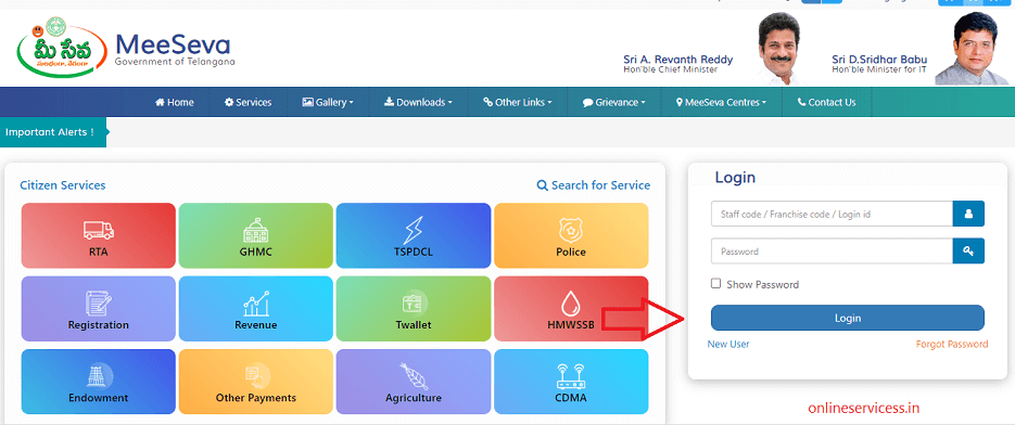 telangana income certificate meeseva login
