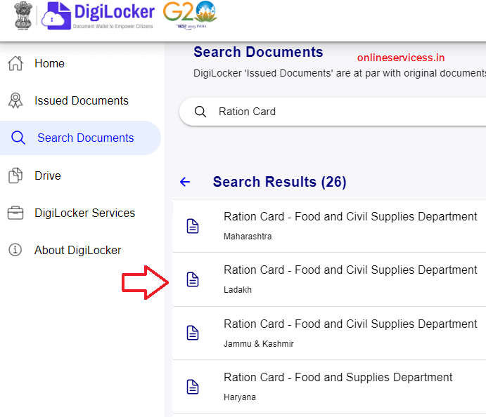 ration card download in ladakh