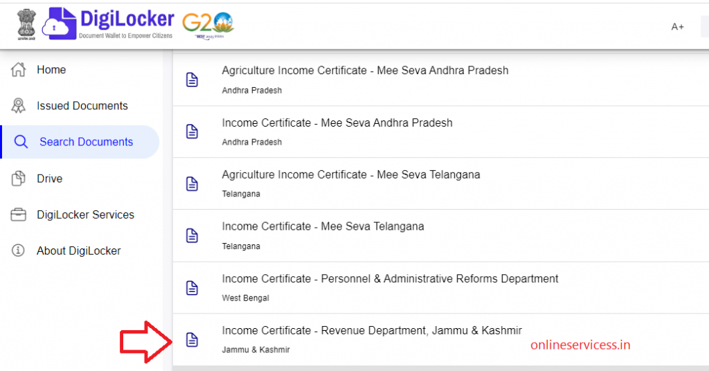 download income certificate in jammu and kashmir