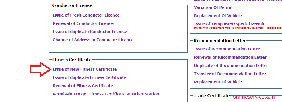 issue new fitness certificate in Telangana