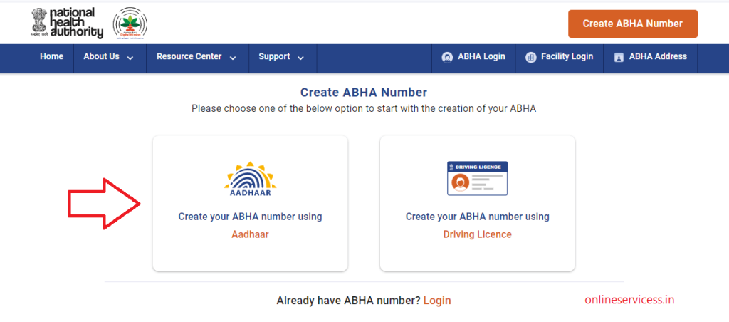 create abha number using aadhar card