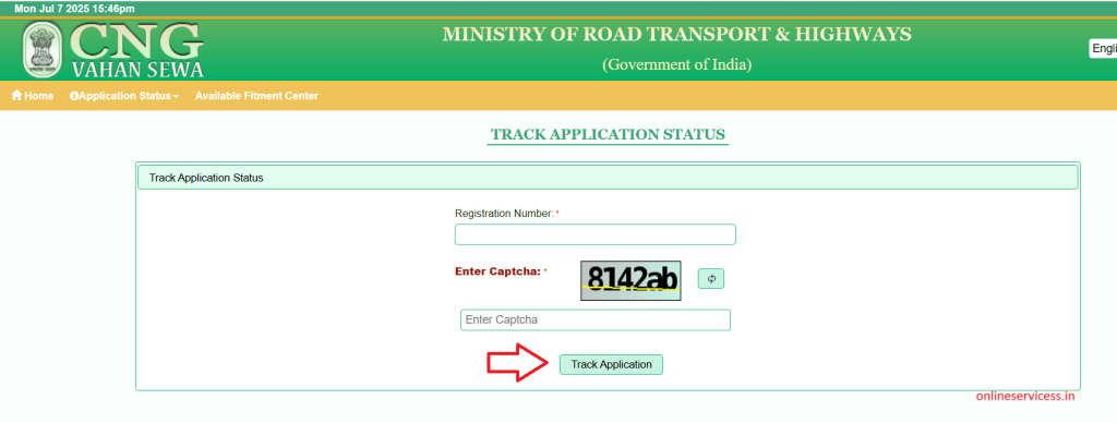 cng registration status