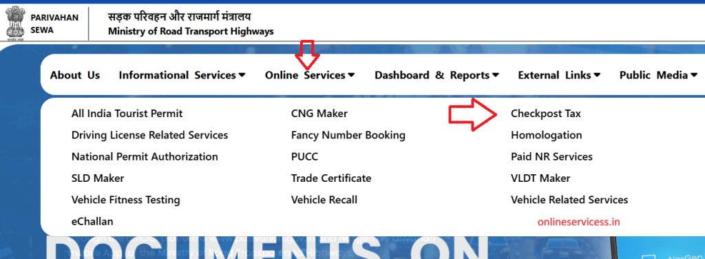 How To Pay Border (checkpost) Road Tax Payment for vehicle Online?